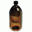 FLACONS RONDS EN VERRE AVEC GOULOT ÉTROIT À VIS JAUNE 1000 ML - LELABORANTIN - 713300TS