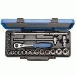 COFFRET MÉTAL DE DOUILLES 1/2'' 6 PANS 23 PIÈCES