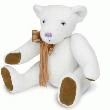 OURS SINGULIER XL BLANC ARTICULÉ 43CM  OURS