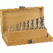 JEU DE 10 FRAISES 4 DENTS, SĂRIE NORMALE, QUEUE CYLINDRIQUE, COUPE AU CENTRE, HĂLICE Ă 30°, HSSCO8 JEU DE 10 FRAISES 4 DENTS, SĂRIE NORMALE, QUEUE CYLINDRIQUE, COUPE AU CENTRE, HĂLICE Ă 30°, HSSCO8