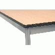 TABLE DE REUNION 1/2 ROND DIAM.140 HETRE/PIEDS RONDS ALU.