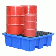 BAC DE RÉTENTION EN PLASTIQUE POLYÉTHYLÈNE POUR 4 FÛTS 