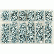 COFFRET DE 800 VIS À TÔLE AUTOPERCEUSES À TÊTE CYLINDRIQUE BOMBÉE, À EMPREINTE POZIDRIV, ACIER ZINGUÉ COFFRET DE 800 VIS À TÔLE AUTOPERCEUSES À TÊTE CYLINDRIQUE BOMBÉE, À EMPREINTE POZIDRIV, ACIER ZINGUÉ