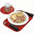 LOT DE 5 SETS DE TABLE RECTANGULAIRES ANTIDÉRAPANTS 35 X 25 CM ROUGE