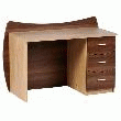 LE BUREAU COMMODE LIGNE FORMA CCE VERSION CONVEX NOYER TABAC/CHÊNE CLAIR