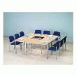 TABLE MULTIFONCTIONS PLATEAU TRAPÈZE WENGUÉ 120 X 60 X 60 CM PIEDS ALU