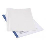 COUVERTURE AVEC DOS CARTONNÉ BLANC 250 G ET FACE AVANT PLASTIQUE 15/100 - DOS 15 MM