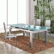 PRIX ANNIVERSAIRE !! TABLE DE SALLE À MANGER EN VERRE STRUCTURE GRISE 250 CM