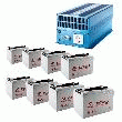 PACK POUR ALIMENTATION AUTONOME 220V, SOURCE 48V ET 200 A/H OBTENUE PAR CÂBLAGE EN PARALLÈLE DE DEUX SÉRIE DE 4 BATTERIES DE 12V