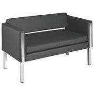 CANAPÉ CUBB 2 PLACES CUIR NOIR