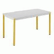 TABLE MULTIFORME CLASSIQUE RECTANGLE GRIS CLAIR PIEDS JAUNE