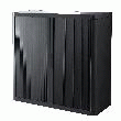 ARMOIRE À RIDEAUX EASY OFFICE 1M - CORPS NOIR, RIDEAUX NOIRS, POIGNÉES NOIRES