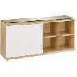 CRÉDENCE AVEC 1 PORTE COULISSANTE - GAMME SLIVER - L.160 X P.45 X H.80 CM - CHÊNE FIL/BLANC