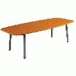 TABLE DE REUNION TONNEAU 210 MERISIER PIEDS ALU.