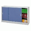 ARMOIRE PORTES COULISSANTES 105X160 CM GRIS/BLEU