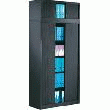 REHAUSSE ARMOIRE DÉMONTABLE PORTES À RIDEAUX H.45 CM - NOIR - DIMENSIONS : 45 X 44 X 120 CM