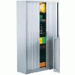 ARMOIRE DÉMONTABLE PORTES À RIDEAUX H.198 CM - ALUMINIUM - 4 TABLETTES - DIMENSIONS : 198 X 44 X 120 CM