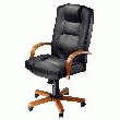 FAUTEUILS LAGUNEFAUTEUIL DIRECTION LAGUNE PIÈT. + ACCOUD. BOIS CUIR NOIR