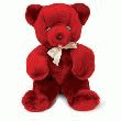 OURS AUBIN ROUGE GRENAT 30CM  OURS AUBIN ROUGE GRENAT
