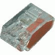 25 BORNES DE CONNEXION 2 PÔLES POUR CÂBLE 0,25 - 2,5 MM² TRANSPARENTES