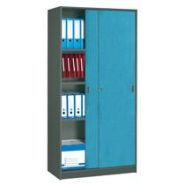 ARMOIRE BOIS 180 X 90 CM CORPS ANTHRACITE - PORTES COULISSANTES PRUNE