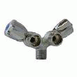 ROBINET CHROMÉ DOUBLE (POUR 2 MAL) EN Y/ARRIVÉE 15X21 - SORTIE 20X27