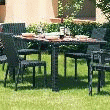 ENSEMBLE TABLE AVEC 4 CHAISES ET 2 FAUTEUILS PRAGUE NOIR