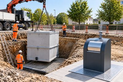Quels travaux de génie civil prévoir pour installer un conteneur enterré ?