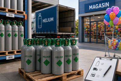 Comment gérer l'approvisionnement en bouteilles d’hélium pour un réseau de magasins ?
