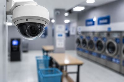 Sécurité d'une laverie automatique : vidéosurveillance, incendie et protection du matériel