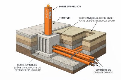 Combien coûte une borne d'appel d'urgence ?