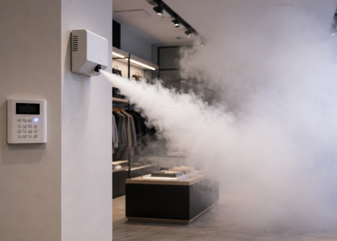 Alarme avec générateur de brouillard