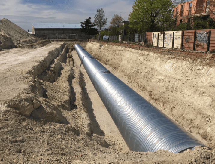 Bassin de rétention enterré