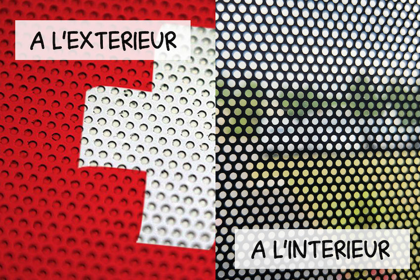 Adhésif microperforé pour vitrine