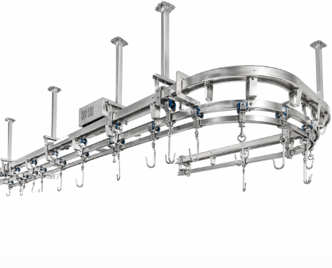 Convoyeur aérien pour agroalimentaire