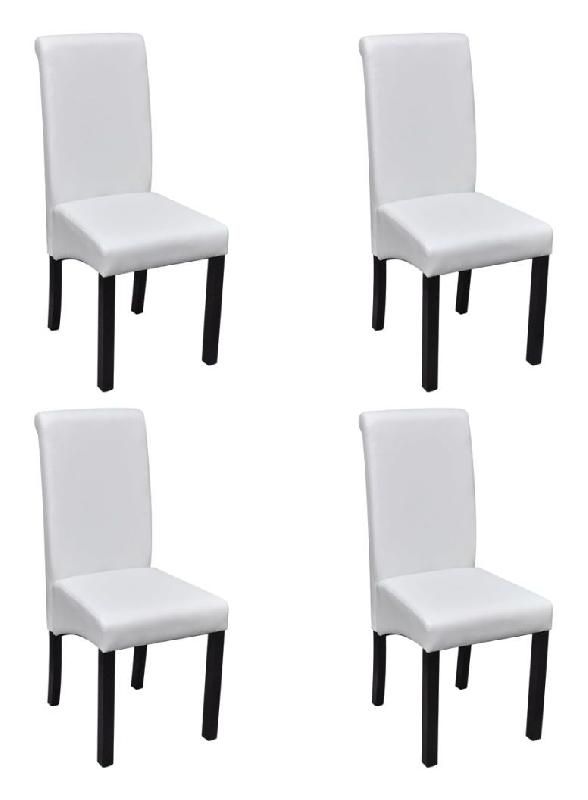 VIDAXL CHAISE DE SALLE A MANGER 4 PCS CUIR SYNTHETIQUE BLANC VIDAXL CHAISE DE SALLE A MANGER 4 PCS CUIR SYNTHETIQUE BLANC