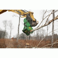 Tête d'abattage sur mini pelle