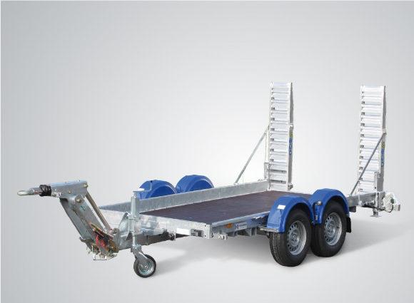 Remorque porte engin XXL / TPG 1601 20 - PTAC 1600 kg, dimensions 2,06 m x 1,40 m, châssis mécano soudé galvanisé