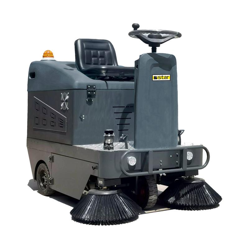Balayeuse de voirie autoportée Star Street Sweeper – 48V, 1150mm de largeur de nettoyage, 95l de bac à ordures