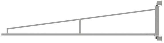 Potence murale triangulée légère Inox à rotation 180° profil creux