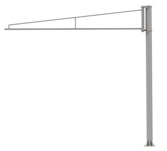 Potence murale triangulée légère Inox à rotation 270° profil creux