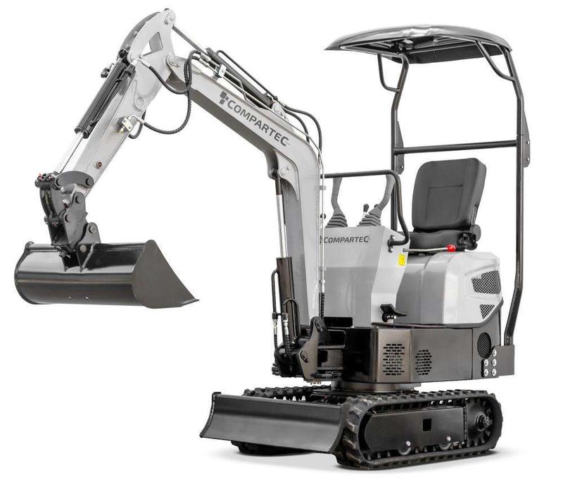 Mini-pelle Bobmaster Pro diesel 890 kg - bras articulé, kit de godets (800/400/200 mm), 9,5 ch, largeur 840 mm