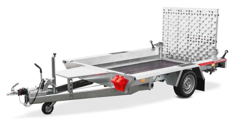 Remorque pour machines de chantier Temared Builder - jusqu'à 3,5 tonnes, châssis acier soudé, plancher antidérapant