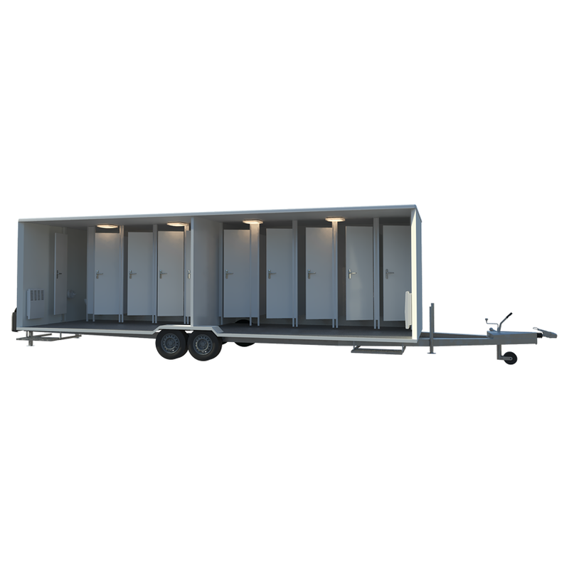 Roulottes toilettes f/h Flex - 10 WC et 4 lavabos, 7,30 m x 2,50 m, achat/location