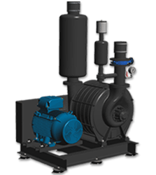 Modèle de soufflante centrifuge multietage 031 - Fonte FGL 250 et Al Si 7 Mg, bride 6", 3600 tr/min