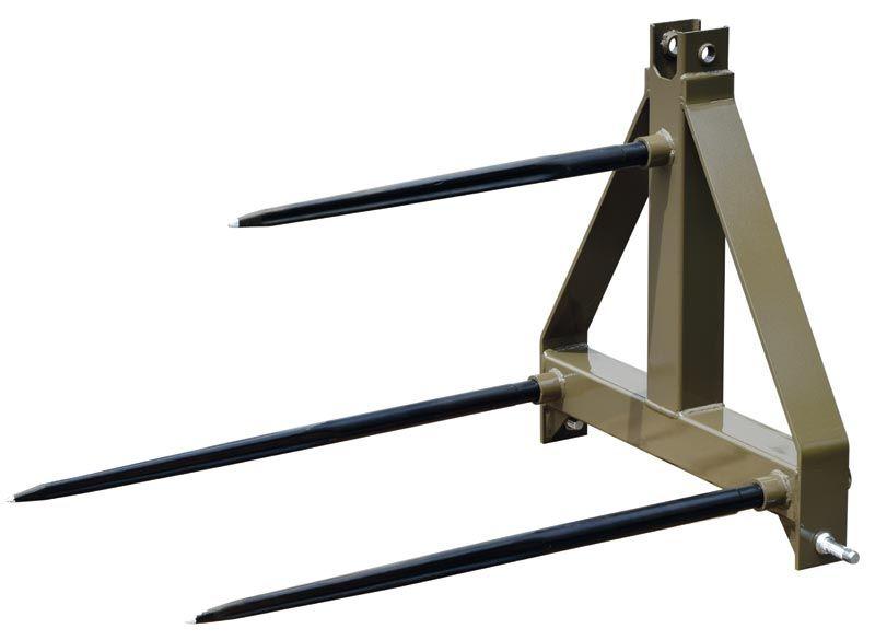 Pic-botte 3 dents - manutention balles rondes/rectangulaires, attelage cat.1, portée 800 kg