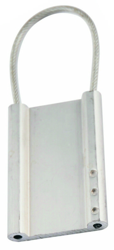 Plaque de marquage alu type EDF - pour gravage recto verso avec câble gainé 2 mm
