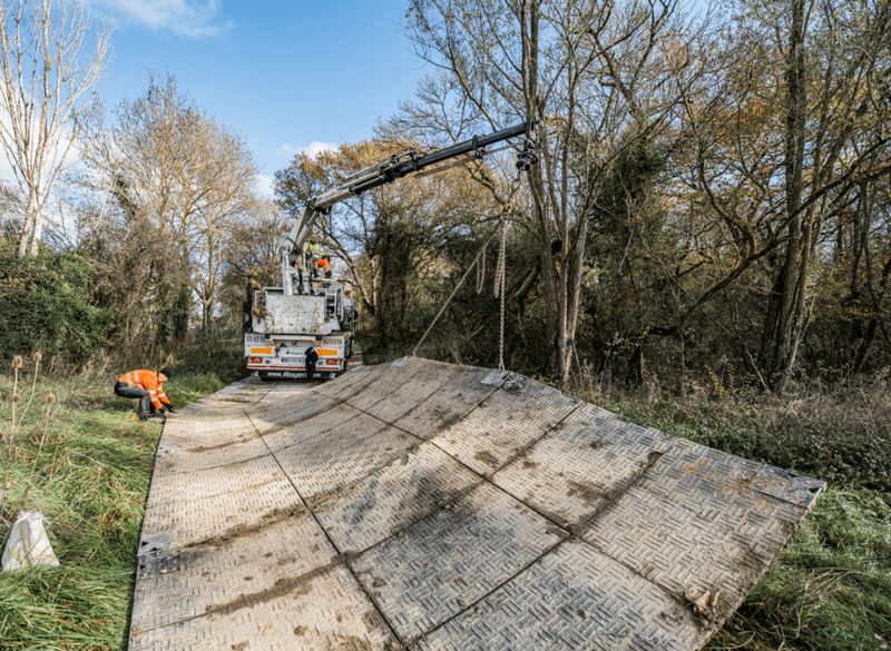 Plaque de roulage Middletrack - pour sols meubles, circulatioin engins pneus ou chenilles