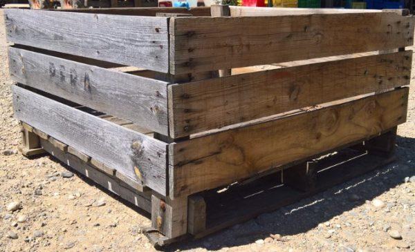 Palox en bois105 - Palox bois sur semelles - 105 × 105 × 54 cm - 418 litres - Gerbable