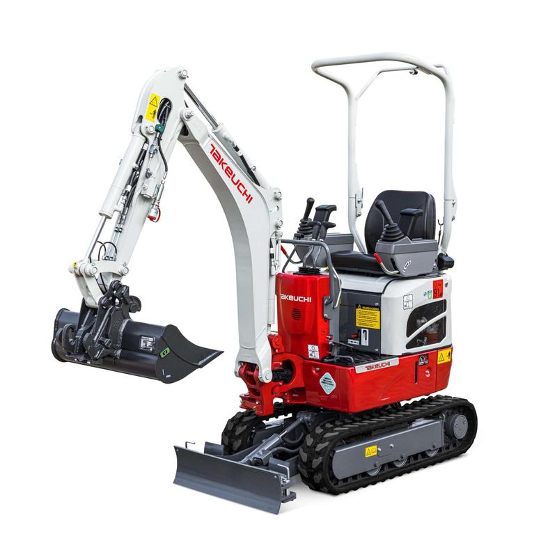 Mini pelle sur chenilles Takeuchi TB210R 1150 kg - 2,95 m de longueur, 2,19 m de hauteur, diesel
